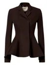 Fendi Women Grain De Poudre Wool Blazer In Brown