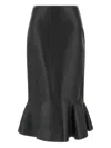 Fendi High-waisted Ruffled Hem Skirt In Black