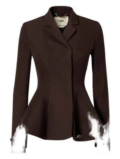 Fendi Peplum-hem Blazer In Brown
