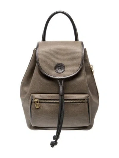 Pre-owned Fendi Pequin Backpack Vintage In Brown