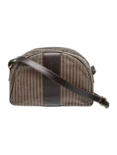 Pre-owned Fendi Pequin Belt Bag Vintage In Black