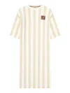 Fendi Striped Mini Dress In Nude & Neutrals
