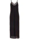 Fendi Sheer Overlay Midi Length Slip Dress In Brown