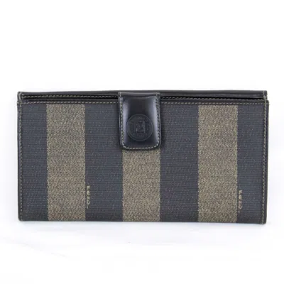 Fendi Pequin Khaki Leather Wallet  ()