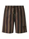 Fendi Printed Polyester Swimming Shorts In Brown