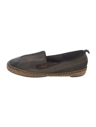 Pre-owned Fendi Pequin Pattern Canvas Espadrilles In Multi