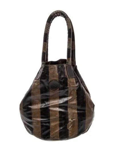 Pre-owned Fendi Pequin Pequin Bucket Vintage In Brown