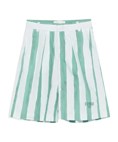 Fendi Pequin Print Bermuda Shorts In Multi