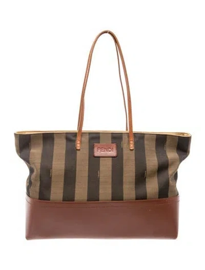 Pre-owned Fendi Pequin Roll Medium Vintage In Brown
