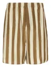 Fendi Printed Silk Bermuda Shorts In Brown