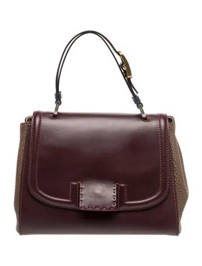 Pre-owned Fendi Pequin Silvana Bag In Burgundy