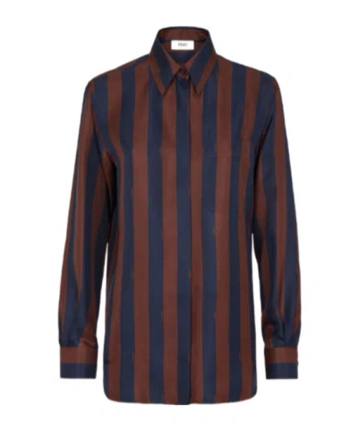 FENDI FENDI LONG SLEEVED STRIPED SHIRT