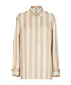 Fendi Pequin-stripe Silk Shirt In Nude