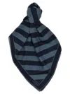 Fendi Men Embroidered Wool And Linen Scarf In Blue