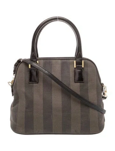 Pre-owned Fendi Pequin Top Handle Vintage In Brown