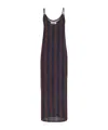 Fendi Sheer Overlay Midi Length Slip Dress In Brown