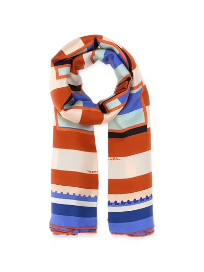Fendi Pequin-print Silk Scarf In Multi