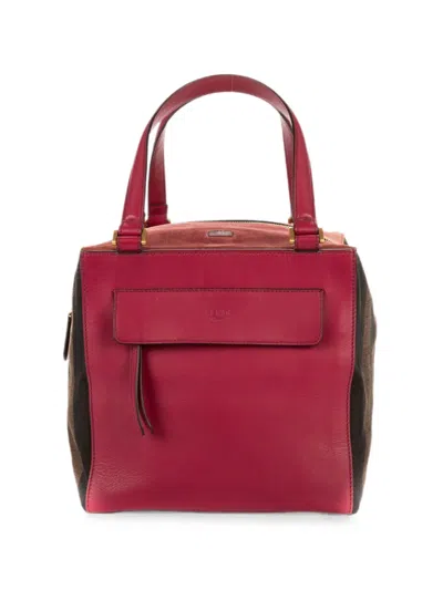 Pre-owned Fendi Pequin-stripe Shopper Tote Bag In Pink