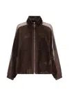 Fendi Perforated Jacket In Brown
