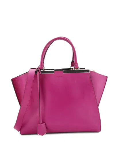 Pre-owned Fendi Petite 3jours Leather Satchel In Pink