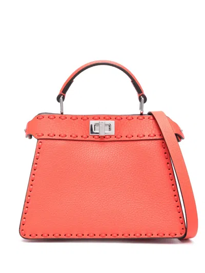 Fendi Small Peekaboo Iseeu Tote Bag In Red