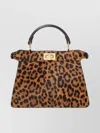 Fendi Petite Peekaboo Iseeu Leopard-print Tote Bag In Animal Print
