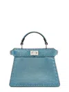 Fendi Petite Peekaboo Iseeu Leather Top Handle Bag In Blue
