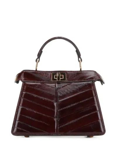 Fendi Petite Peekaboo Iseeu Tote Bag In Burgundy