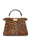 Fendi Petite Peekaboo Iseeu Leopard-print Tote Bag In Brown
