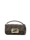 Fendi Phone Baguette Logo-plaque Tote Bag In Brown