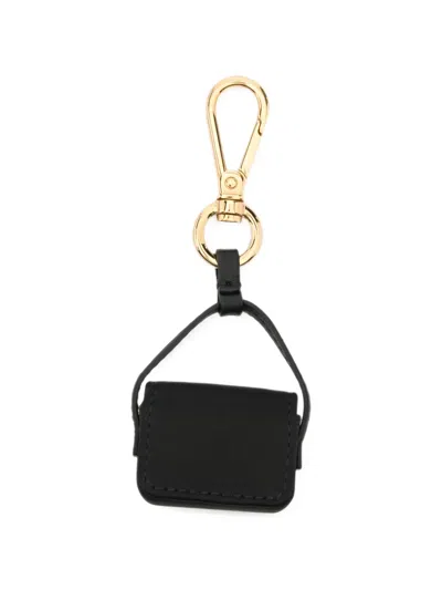 Fendi Pico Baguette Charm Keyring In Black