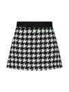 Fendi Pied-de-poule A-line Skirt In Black