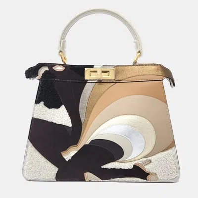 Pre-owned Fendi Pikabu I See U Medium Handbag In Multicolor