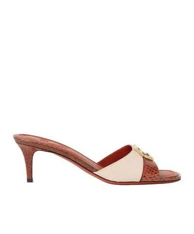 Fendi Pink And Brown Ayers Medium-heeled Sandals