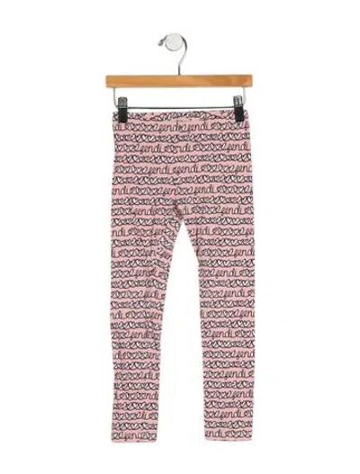 Pre-owned Fendi Babies' Pink And Multicolor Patterned Leggings