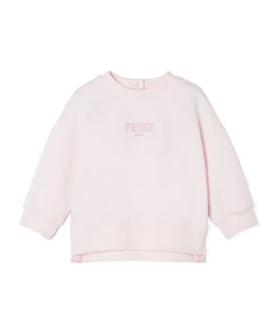 Fendi Pink Baby Sweatshirt With Ff Logo