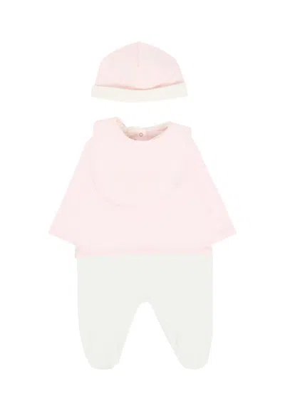 Fendi Pink Babygrow Suit For Baby Girl With Logo