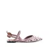 Fendi Pointed Flat Sandals In Pink