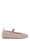 Fendi Round Toe Flat Shoes In Pink