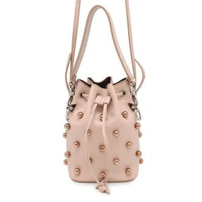 Pre-owned Fendi Pink Beige Leather Handbag Shoulder Bag ()