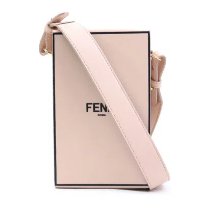 Pre-owned Fendi Pink Beige Leather Shoulder Bag ()