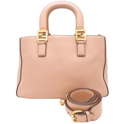 Pre-owned Fendi Pink Beige Leather Tote Bag ()