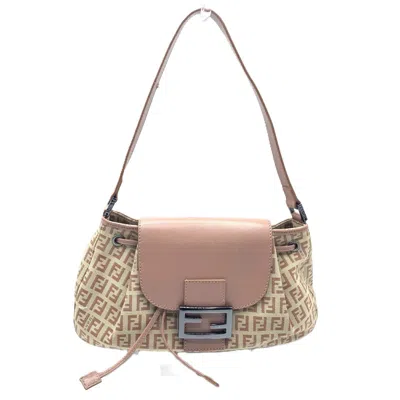 Pre-owned Fendi Pink Canvas Leather Handbag Shoulder Bag ()