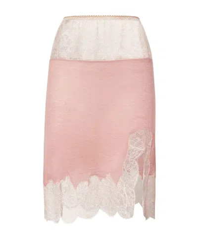 Fendi Pink Cashmere And Silk Skirt
