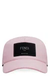 FENDI PINK COTTON BASEBALL CAP FOR MEN