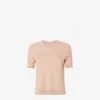 Fendi Peach Crewneck Cropped T-shirt