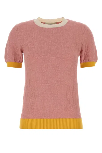 Fendi Pink Cotton Blend Sweater