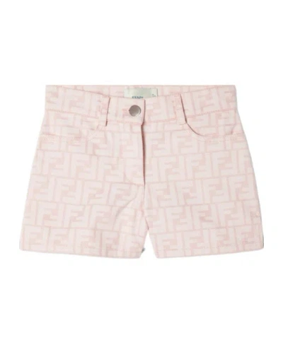 Fendi Pink Cotton Denim Junior Shorts