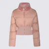Fendi Women Technical Fabric And Shearling Down Jacket In Pink
