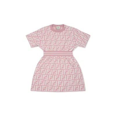 Fendi Pink Dress For Baby Girl